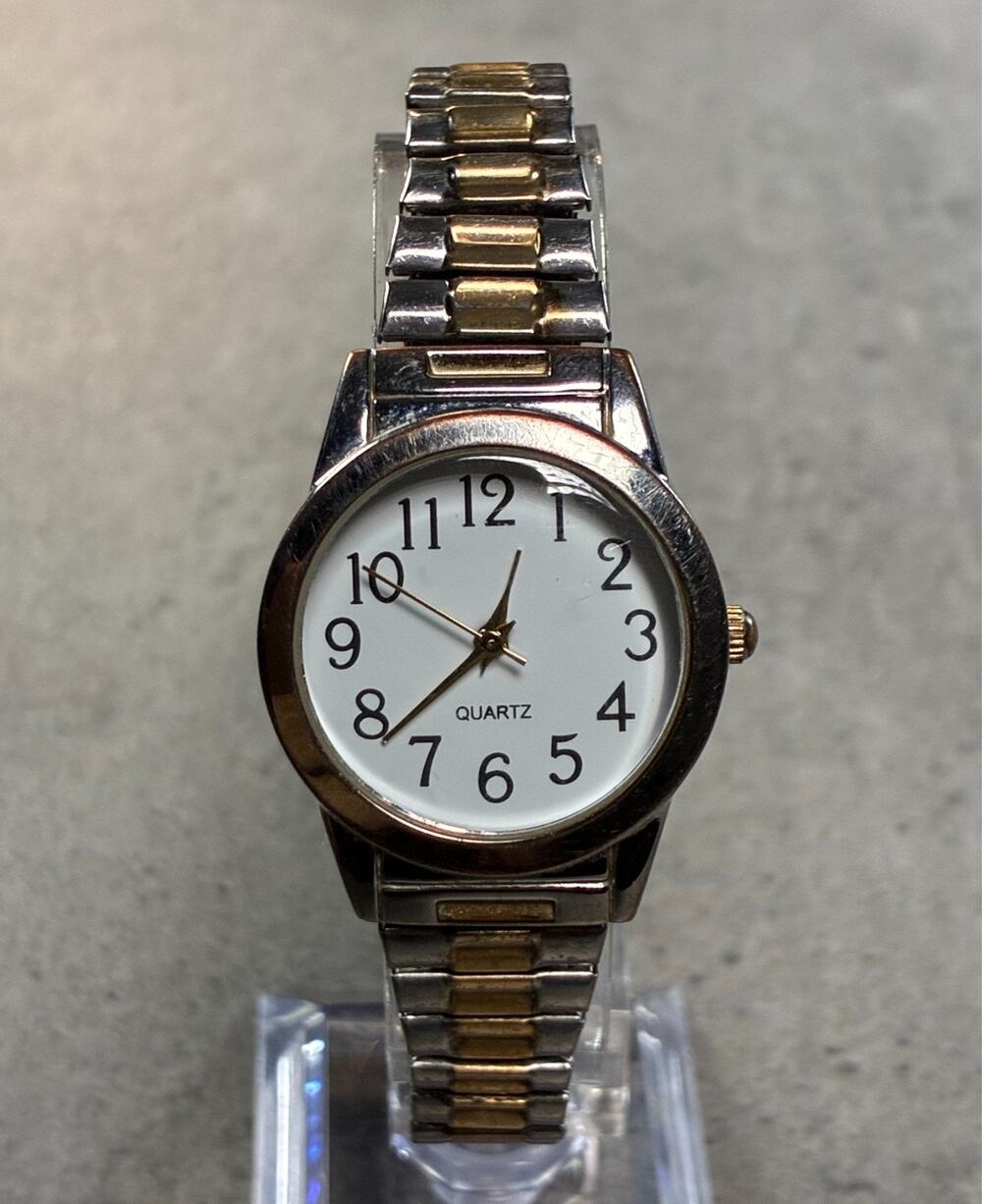 M.Z. Berger Vintage 1980s Women's Quartz Watch Two-Tone Easy Read White Dial